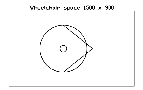 Preview of the Wheelchair space 1500 x 900 symbol, block GAL_WHEELCHAIR_BAY