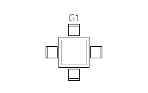 Anteprima del simbolo Tavolo da giochi da tavolo 1200, 4 sedie, blocco GMR_BOARD_1200_SET