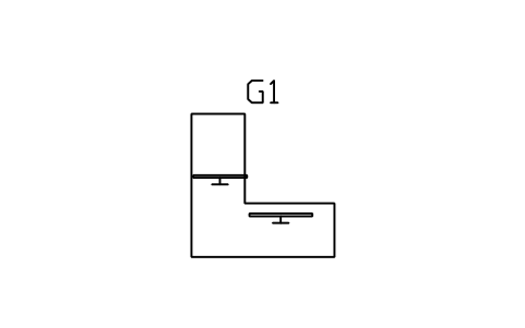 Anteprima del simbolo Scrivania gaming, a L, 1600, blocco GMR_DESK_L_1600