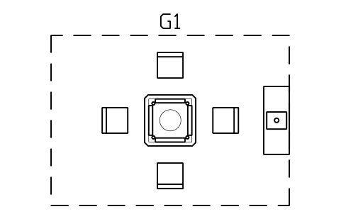 Anteprima del simbolo Sala mahjong con banco del tè, blocco GMR_LAYOUT_MJ_ROOM