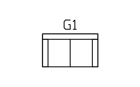 Anteprima del simbolo Divanetto a due posti 1500 x 900, blocco GMR_LOVESEAT_1500