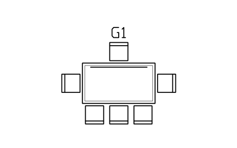 Anteprima del simbolo Tavolo da gioco di ruolo, 6 posti, blocco GMR_RPG_SET