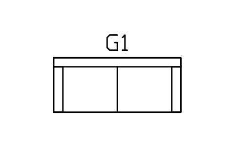 Anteprima del simbolo Divano per sala giochi 2100 x 900, blocco GMR_SOFA_2100