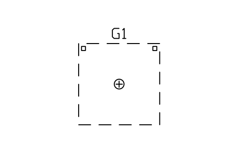Anteprima del simbolo Area di gioco VR 2000 x 2000, blocco GMR_VR_2000