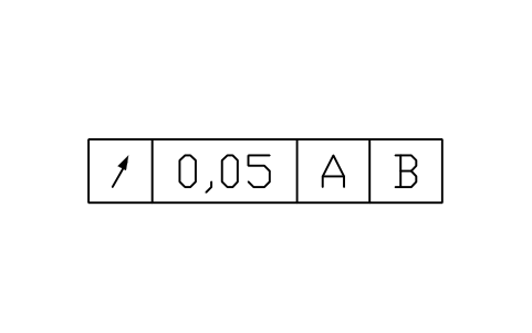 Circular run-out, 2 datums sembolünün önizlemesi, blok GDT_FRM_RUNOUT_CIRCULAR_D2