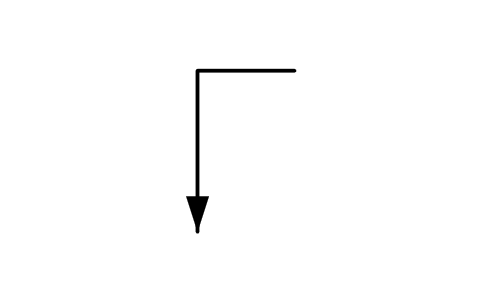 Leader arrow, left end sembolünün önizlemesi, blok GDT_LEAD_ARROW_L
