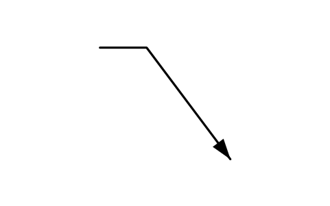 Leader arrow, slanted right sembolünün önizlemesi, blok GDT_LEAD_SLANT_R
