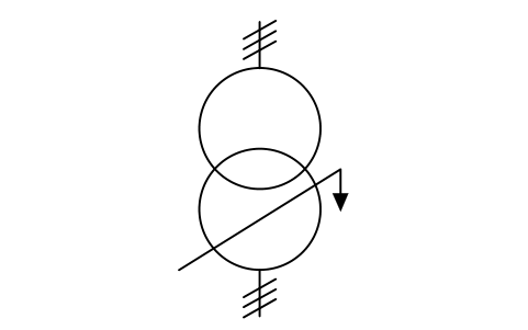符號 移相器，三相 的預覽，圖塊名 GAI_S01837_PHASE_SHIFTER_THREE_PHASE