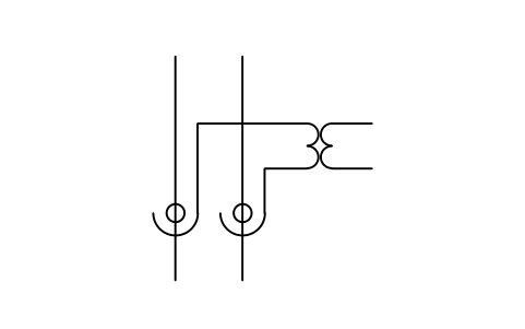 符號 套管式電壓互感器，雙繞組 的預覽，圖塊名 GAI_S01840_BUSHING_VT_TWO_WINDING