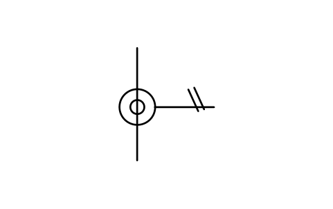 符號 套管式電流互感器，單極 的預覽，圖塊名 GAI_S01841_BUSHING_CT_SINGLE_POLE
