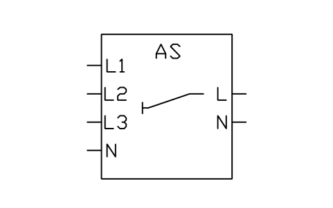 符號 電流選擇開關，帶 N 的預覽，圖塊名 GAI_S01857_CURRENT_SELECTOR_WITH_N