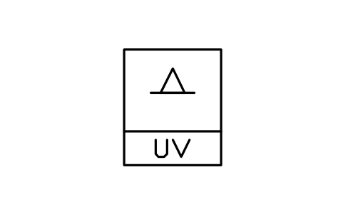 符號 火焰探測器，紫外 的預覽，圖塊名 GAI_S01878_FLAME_DETECTOR_ULTRAVIOLET
