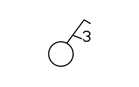 符號 三聯單極開關 的預覽，圖塊名 GAI_S01909_TRIPLE_SINGLE_POLE_SWITCH