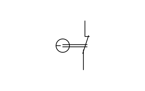 符號 常閉觸點，延時 的預覽，圖塊名 GAI_S01911_BREAK_CONTACT_DELAYED