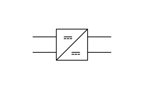 Anteprima del simbolo DC to DC converter, blocco ISX_X111_DC_DC_CONVERTER