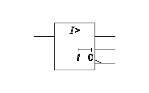 Vorschau des Symbols Überstromrelais, drei Ausgänge, Block ISX_X113_OVERCURRENT_RELAY_THREE_OUTPUT