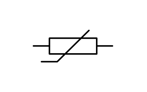 Vorschau des Symbols Widerstand, nichtlinear veränderlich, Block ISX_X206_RESISTOR_NON_LINEAR_VARIABLE
