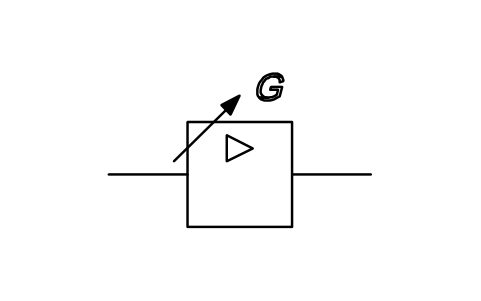 Anteprima del simbolo Amplifier with adjustable gain, blocco ISX_X207_AMPLIFIER_ADJUSTABLE_GAIN