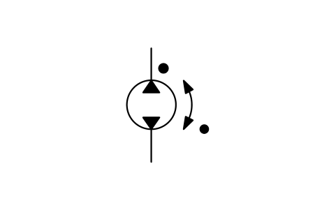 Anteprima del simbolo Pump rotation and flow direction, blocco ISX_X261_PUMP_ROTATION_FLOW_DIRECTION