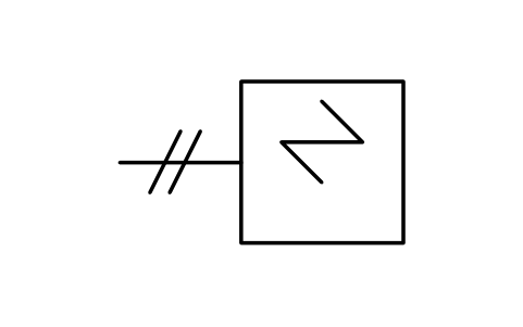 Vorschau des Symbols Rohrleitungen am Wärmeübertrager, Block ISX_X349_PIPELINES_AT_HEAT_EXCHANGER