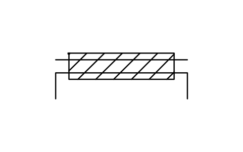 Vorschau des Symbols Isolierte Rohrleitung, getrennte Beheizung, Block ISX_X408_INSULATED_PIPELINE_SEPARATE_HE