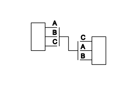 Anteprima del simbolo Three connections, changed, blocco ISX_X605_THREE_CONNECTIONS_CHANGED