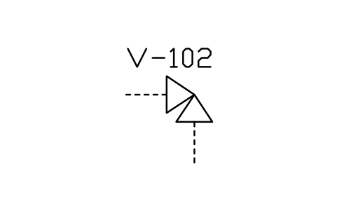 Anteprima del simbolo Angled two-way valve, blocco ISX_2102_ANGLED_TWO_WAY_VALVE