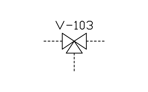 Anteprima del simbolo Three-way valve, blocco ISX_2103_THREE_WAY_VALVE