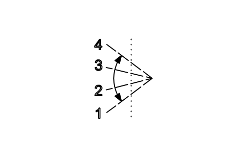 Anteprima del simbolo Four positions, turning, blocco ISX_702_FOUR_POSITIONS_TURNING