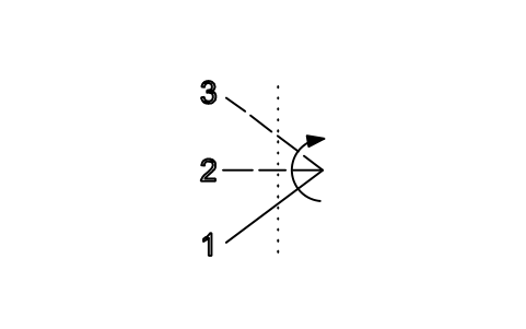Anteprima del simbolo Three positions, turning, blocco ISX_703_THREE_POSITIONS_TURNING