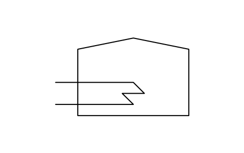 Anteprima del simbolo Roof tank with heating coil, blocco ISX_X2068_ROOF_TANK_HEATING_COIL