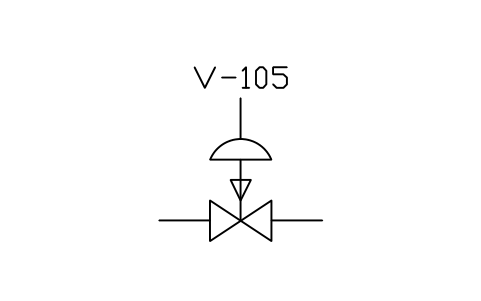 Anteprima del simbolo 2-way valve, diaphragm, spring close, blocco ISX_X2101_2_WAY_VALVE_DIAPHRAGM_SPRING_C