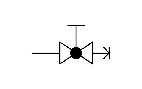 Preview of the Globe valve, quick coupling symbol, block ISX_X2106_GLOBE_VALVE_QUICK_COUPLING