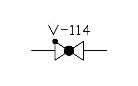 Anteprima del simbolo Globe-type non-return valve, blocco ISX_X2113_GLOBE_TYPE_NON_RETURN_VALVE