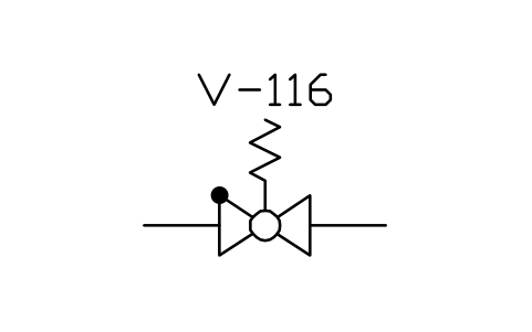 Anteprima del simbolo Spring-loaded ball check valve, blocco ISX_X2115_SPRING_LOADED_BALL_CHECK_VALVE