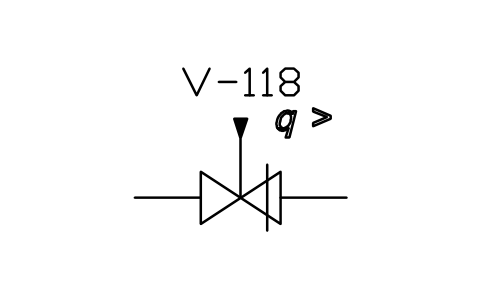 Anteprima del simbolo Pipe break valve, closes above q, blocco ISX_X2122_PIPE_BREAK_VALVE_CLOSES_ABOVE