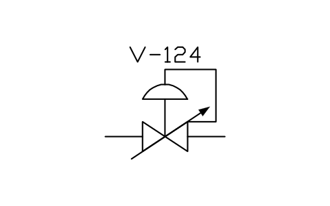 Anteprima del simbolo Pressure reducing control valve, blocco ISX_X2133_PRESSURE_REDUCING_CONTROL_VALV