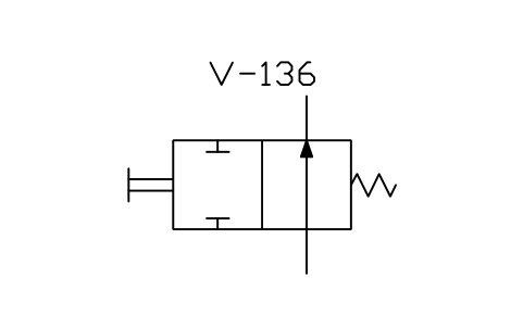 Anteprima del simbolo Directional valve, manual, spring, blocco ISX_X2161_DIRECTIONAL_VALVE_MANUAL_SPRIN