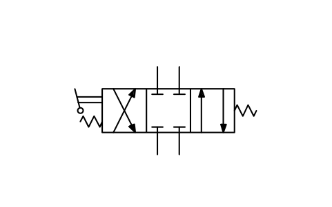 Preview of the Directional valve, lever, 3 positions symbol, block ISX_X2163_DIRECTIONAL_VALVE_LEVER_3_POSI