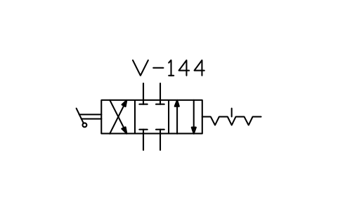 Anteprima del simbolo Directional valve, lever, detained, blocco ISX_X2169_DIRECTIONAL_VALVE_LEVER_DETAIN