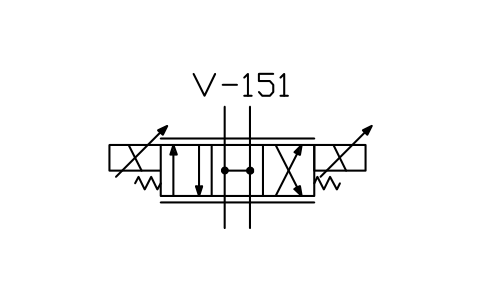 Anteprima del simbolo Servo valve, negative overlap, blocco ISX_X2176_SERVO_VALVE_NEGATIVE_OVERLAP