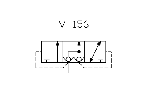 Anteprima del simbolo Directional valve, 3 ports, 3 pos., blocco ISX_X2181_DIRECTIONAL_VALVE_3_PORTS_3_PO