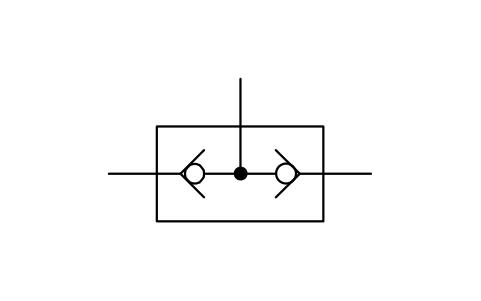 Vista previa del símbolo Válvula direccional, forma simplificada, bloque ISX_X2182_DIRECTIONAL_VALVE_SIMPLIFIED_F