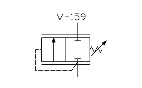 Anteprima del simbolo Single-stage relief valve, detail, blocco ISX_X2191_SINGLE_STAGE_RELIEF_VALVE_DETA