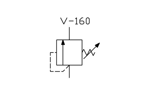 Anteprima del simbolo Single-stage relief valve, simple, blocco ISX_X2192_SINGLE_STAGE_RELIEF_VALVE_SIMP