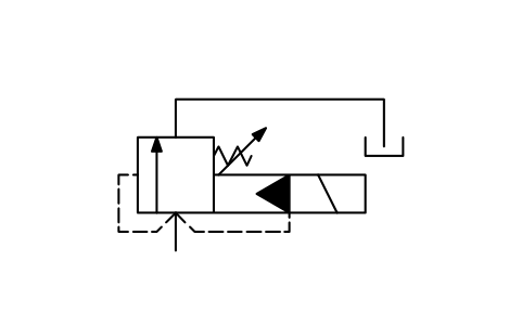 Preview of the Electrohydraulic relief, simple symbol, block ISX_X2197_ELECTROHYDRAULIC_RELIEF_SIMPLE