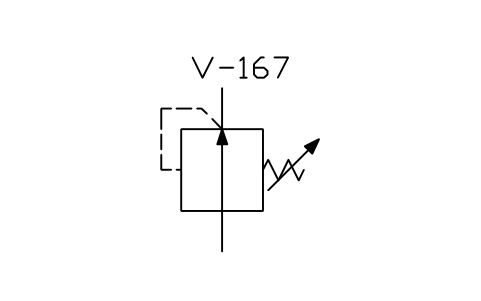 Anteprima del simbolo Pressure reducing valve, simple, blocco ISX_X2199_PRESSURE_REDUCING_VALVE_SIMPLE