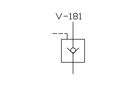 Anteprima del simbolo Pilot check valve, pilot closes, blocco ISX_X2232_PILOT_CHECK_VALVE_PILOT_CLOSES