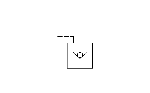 Preview of the Pilot check valve, pilot closes symbol, block ISX_X2232_PILOT_CHECK_VALVE_PILOT_CLOSES