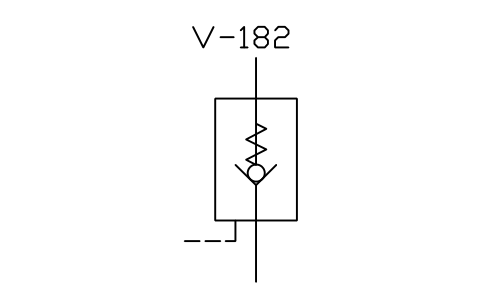 Anteprima del simbolo Pilot check valve, pilot opens, blocco ISX_X2233_PILOT_CHECK_VALVE_PILOT_OPENS